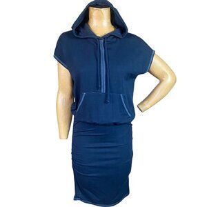 Red Haute Drawstring Hooded Dress Sporty Casual Athleisure M Blue !33T